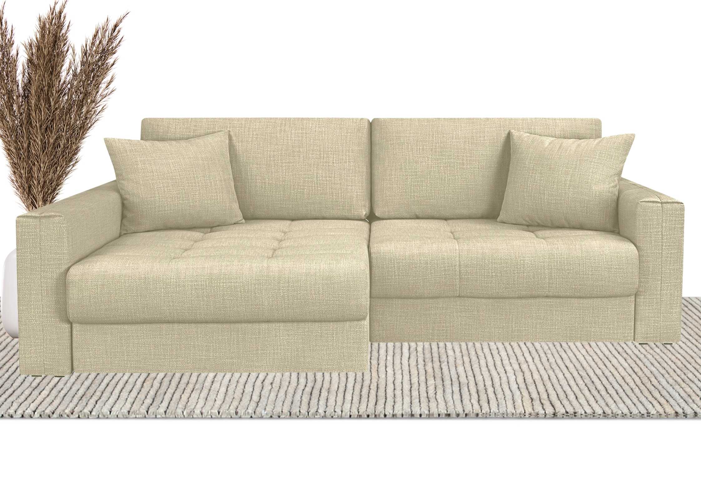 Beżowy pikowany narożnik modułowy